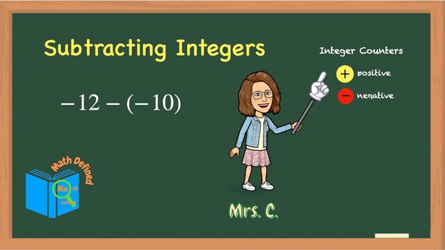 Subtracting Integers Using Integer Counters | Twin Science Educator ...