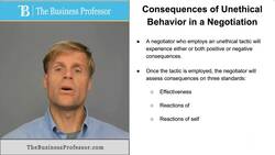 Consequences of Unethical Behavior in a Negotiation Instructional Video