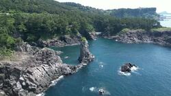 South Korea's Jeju Island: Drone Views of Serene Landscapes Stock Footage