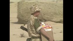 Soldiers of the Royal Irish Hussars at a Saudi desert outpost News Clip