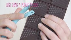 How To Grate Chocolate With A Potato Peeler | GoodToEat Instructional Video