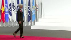 Shinzo Abe meeting Christine Lagarde, IMF Direcotor, at the G20 Summit News Clip