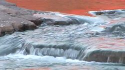 Small waterfall on Fitzroy River, Diamond Gorge, Mornington sanctuary Stock Footage