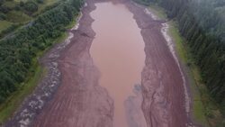 Very low water levels at Cantref Reservoir after record-breaking temperatures News Clip