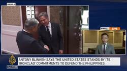 Antony Blinken visits Manila as tension rises in the South China Sea News Clip