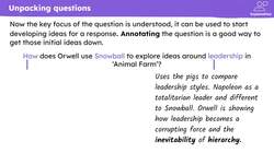 Essay writing: unpacking questions and writing theses on 'Animal Farm' Instructional Video