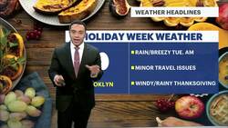 Morning rainfall Tuesday in Brooklyn before wet weather on Thanksgiving News Clip