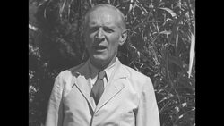 Author Upton Sinclair speaks to camera in Pasadena while running for governor of California as Democratic candidate News Clip