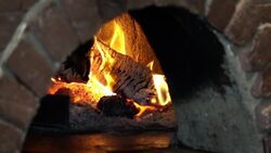 Video of pizza oven in slow motion 250fps Stock Footage