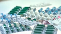 Pharmaceutical pills package. Medical tablets and capsules Stock Footage