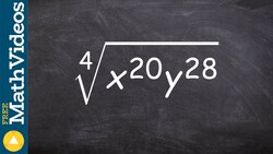 Taking the fourth root of an expression by using the product rule, fourth root(x^20 y^28) Instructional Video