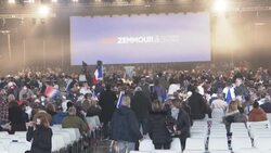 CLEAN : Supporters of French presidential candidate Zemmour at first rally News Clip