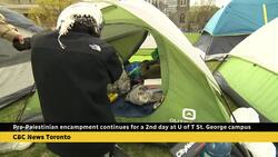 Pro-Palestinian encampment at U of T holds Shabbat dinner on second day News Clip