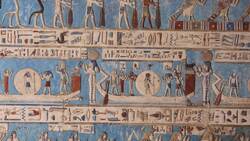 Egypt, Dendara Temple - Hypostyle Hall Stock Footage