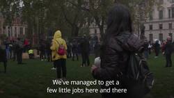 Workers from London’s West End theatres hold a flashmob in Parliament Square News Clip