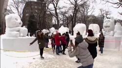 Annual festival in Japan features massive ice sculptures News Clip