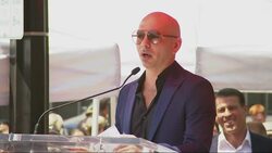 Pitbull gets star on walk of fame and speaks on Trump News Clip