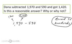 Assessing the Reasonableness of Subtraction Using Rounding Instructional Video