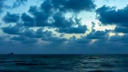 morning sunrise over the sea on rainy season Stock Footage