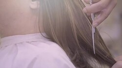 Hair Cut in Barber shop Stock Footage