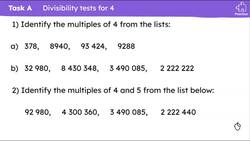 Divisibility tests for 4 and 8 Instructional Video