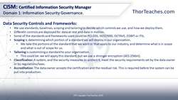 CISM Certification Domain 1: Information Security Governance Video Boot Camp 2019 - Data security frameworks Instructional Video