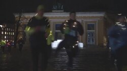 CLEAN : Runners defy storm winds and rain at Copenhagen light festival News Clip