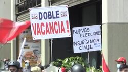 CLEAN : Scene outside Peru Congress amid debate of opening impeachment proceedings against Castillo News Clip