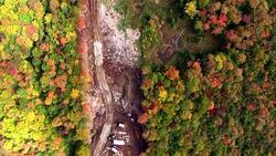 Aerial View of a New Electrical Power Line Under Construction Stock Footage