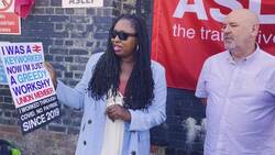 Mick Whelan, Labour MPs Dawn Butler and Barry Gardiner join Aslef picket line News Clip