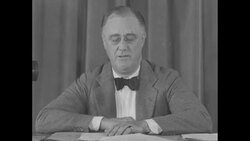 Pres. Franklin D. Roosevelt fireside chat about economic conditions and economic development of the past year News Clip