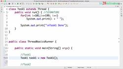 Java Programming for Complete Beginners - Java 16 - Step 02 - Creating a Thread for Task1 - Extending Thread Class Instructional Video