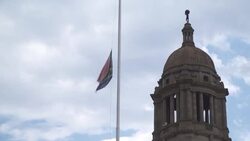 CLEAN : Flags at half mast in Pretoria as South African mourns De Klerk News Clip
