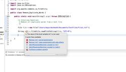 Core Java Programming Course- Removing Duplicate Words from a Text File Instructional Video
