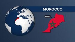 Earth Sphere Map and Morocco Country Map with National Flag Stock Footage