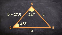 Use the law of sines to find the missing measurements when given two acute angles Instructional Video