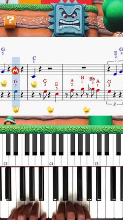 How to Play Mario Theme on Piano Easy Instructional Video