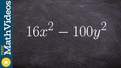 Factoring using difference of two squares, x^2 - 9, 16x^4 - 100y^2, 4(4x^4 - 25y^2) Instructional Video