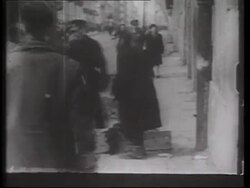 Death in a Jewish ghetto in Warsaw, 1940s Stock Footage