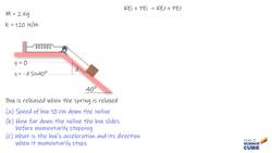 Work Done by Spring Force: Grade 11 Physics Problem on Inclined Plane Instructional Video