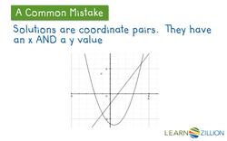 Solving a System of Quadratic and Linear Equations by Substitution Instructional Video