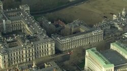 Aerials of Number 10 Downing Street and Houses of Parliament News Clip