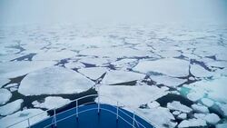 sailing in frozen sea, Svalbard Stock Footage