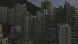 Top view aerial video of high density city, modern skyscrapers Stock Footage