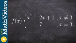 Learn how to evaluate the limit of a piecewise function with a hole Instructional Video