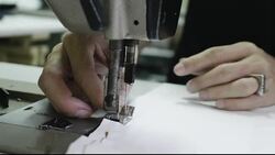 Working with Sewing Machine. Fashion Designer Stock Footage