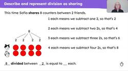 Represent division by sharing with equations Instructional Video