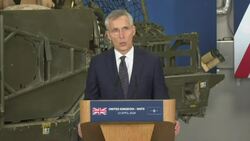 Stoltenberg speech during PM's trip to Poland News Clip