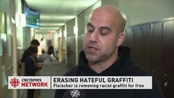 Montreal graffiti fighter wipes out hate News Clip