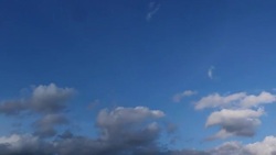 Dramatic atmosphere panorama view 4K Time-lapse footage video clip of blue sky and clouds on beautiful summer day. Stock Footage